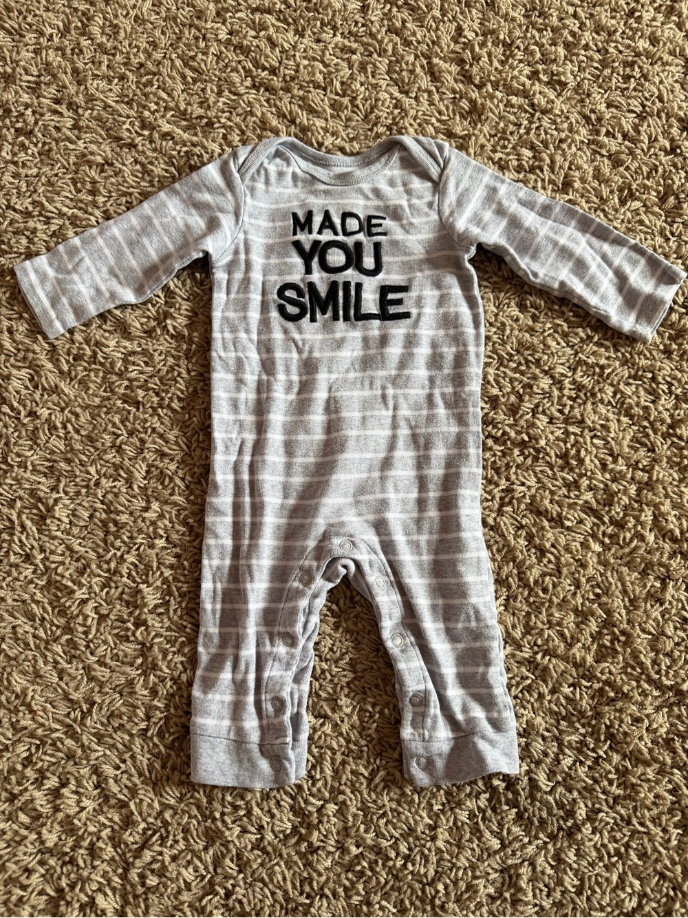 Carter’s Baby “Made You Smile” Striped Long Sleeve Romper 6M